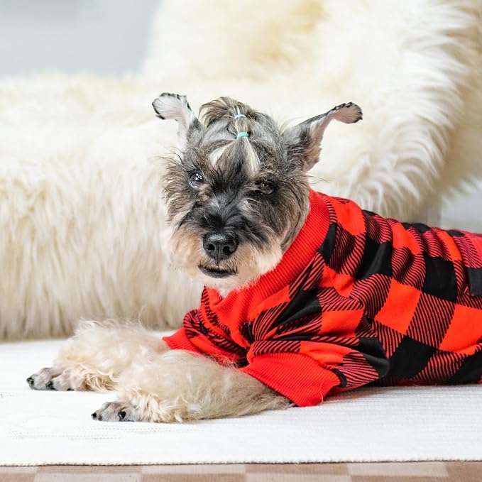 PUPTECK Soft Fleece Dog Pajamas for Small Medium Dogs, Dog Onesie Puppy Sweaters Clothes Jumpsuit Pjs, Cute Jammies Cat Coat Pet Costume Apparel