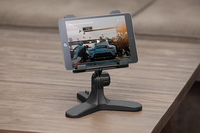 WeatherTech TabletHolder with Graphite Billet Knobs - Tablet Holder for Desktop, Tabletop or Kitchen Counter Top Non Slip Multi Surface Holder
