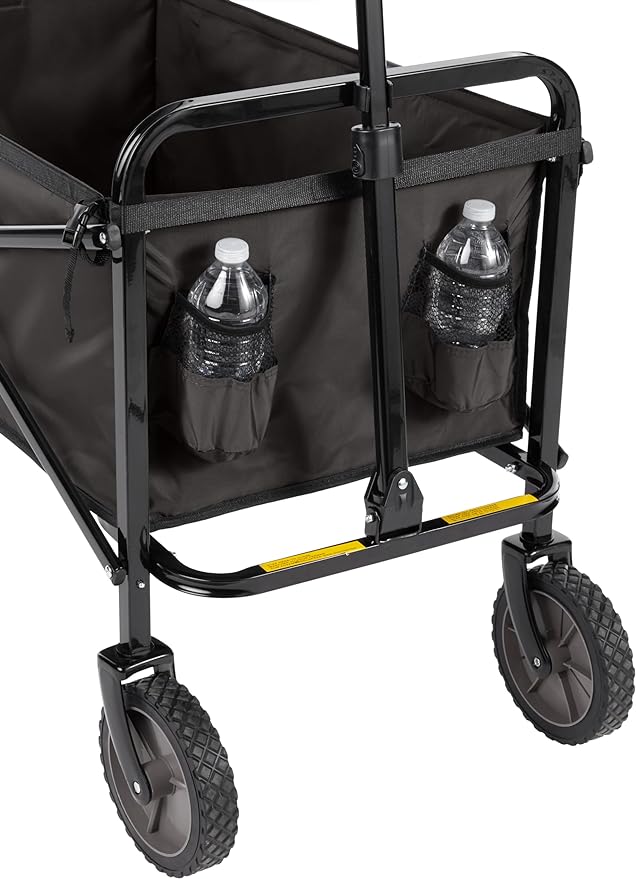Amazon Basics Collapsible Heavy Duty Utility Wagon for Outdoor Sports, Camping, Garden, and Shopping, 265 Pounds Capacity, 27.6 x 40.9 x 20 inches, Black
