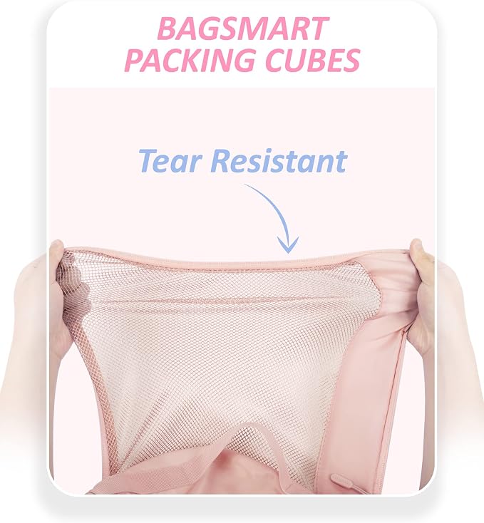 BAGSMART Keep Shape Packing Cubes, 7 Set for Travel, Lightweight Cubes, Suitcase Organizer Bags Set for Essentials
