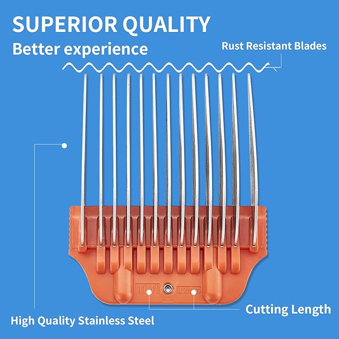 32MM 1 1/4Inch Pet Grooming Clipper Attachment Guard Comb, for Wide A5 Blades, Compatible with Andis, Conair, Wahl, Laube, Thrive, Bucchelli, or other A5 Series, Only Fit for 10W/15W/30W Wide Blade
