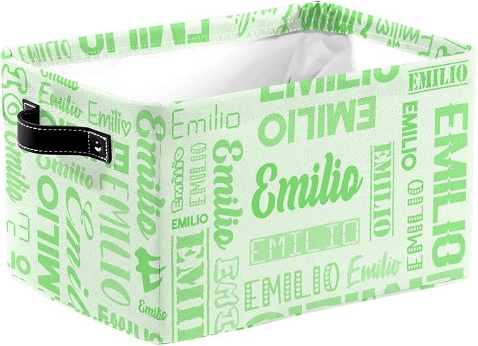 Personalized Toy Box Storage Bins for Boys Girls with Name, Kids Custom Storage Basket Cubes Organizer with Handles, Shelf Closet Storage Baskets Bin Customized Gift, 1 Pack