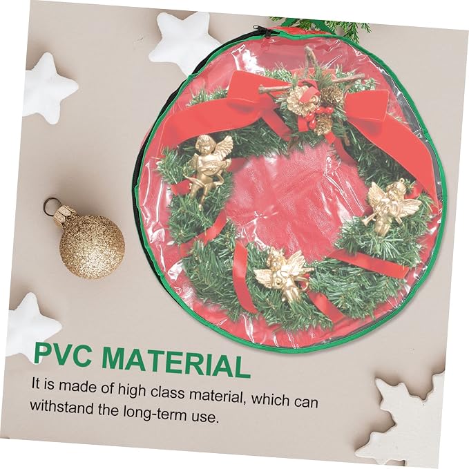 1pc Christmas Wreath Storage Bag Window Holder for Easy Holiday Decoration Storage