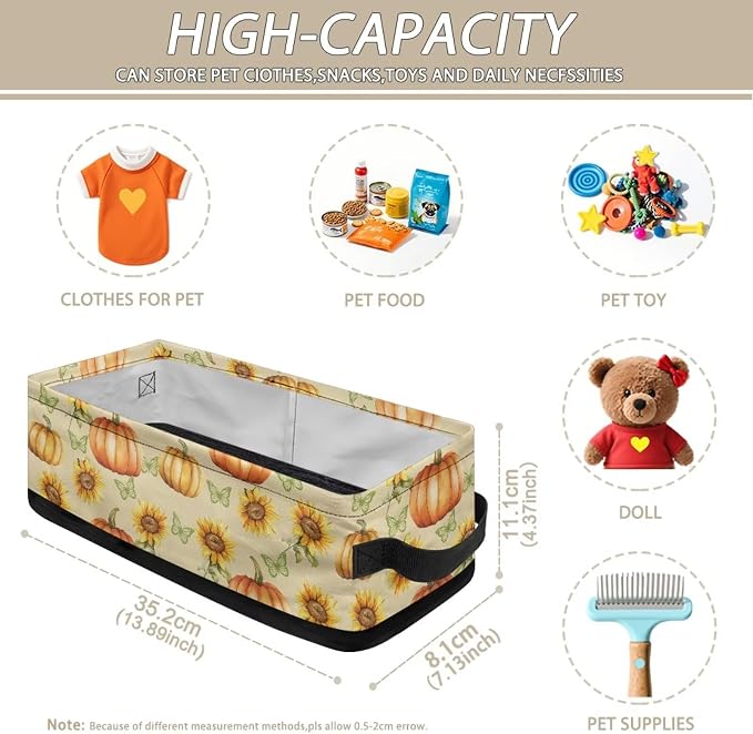 Pumpkin Sunflower Toilet Paper Basket Bathroom Storage Basket for Organizing Toilet Paper Holder Organizer Bathroom Storage Basket for Back of Toilet Bathroom Decor