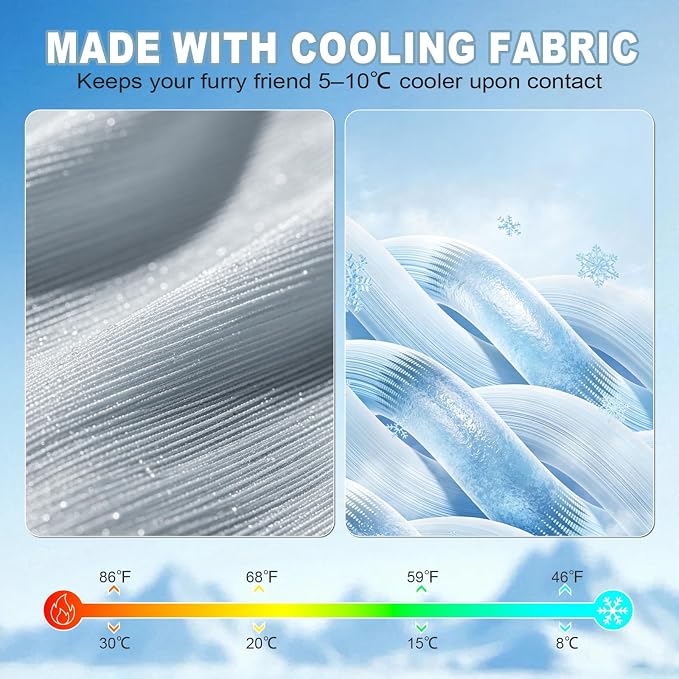 GOLOPET Dog Cooling Mat 20x26in | (Q-Max>0.5) Self-Cooling Dog Bed,Breathable Arc-Chill Cooling Fabric,Foldable, Easy to Clean,Outdoor & Indoor,Travel Use