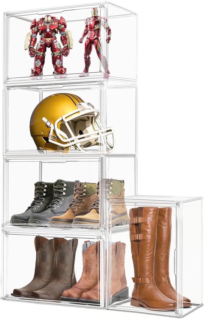 Extra Large Clear Storage Box for Cowboy Boots,Helmets,Large Handbag | For western style boots, motorcycle helmets, handbags, collectibles & seasonal storage while keeping everything organized