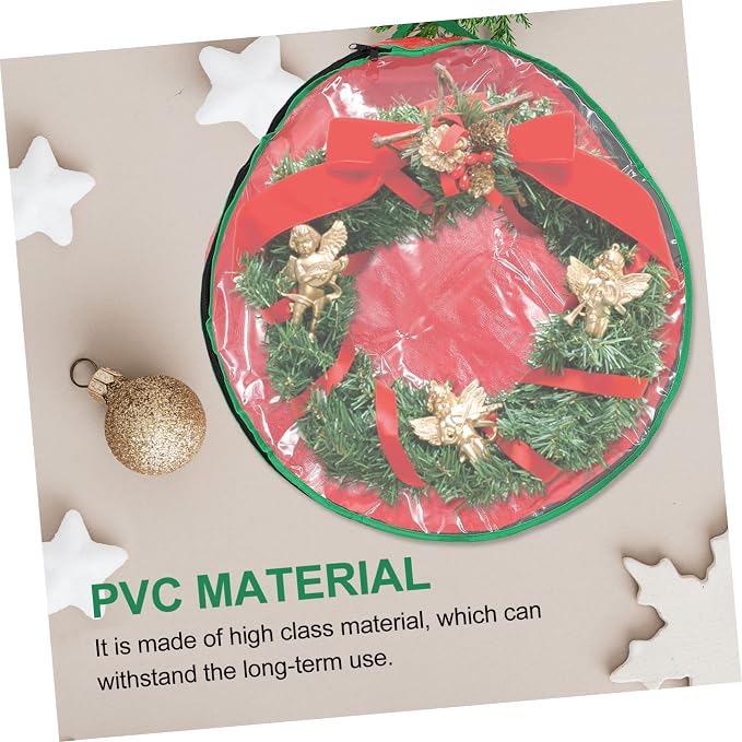 MAGICLULU 1pc Christmas Wreath Storage Bag Window Packing Bag for Holiday Decorations for Wreaths and Seasonal Items Storage Container