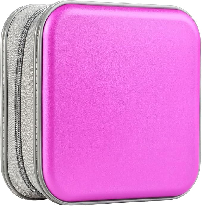 UENTIP DVD Case,48 Capacity CD Case Portable Holder,For Car Home Travel | CD Holder DVD Case, Smooth Double Zipper, Hard Plastic Shell, Scratch-Resistant, Slip-Resistant Tab, Blu-ray/CD/DVD Storage