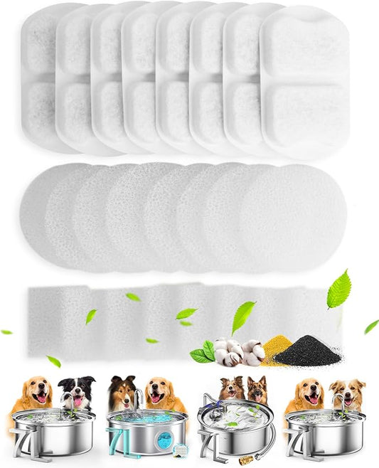 oneisall Replacement 8 Set Filters for PWF-002 7L Dog Water Fountain