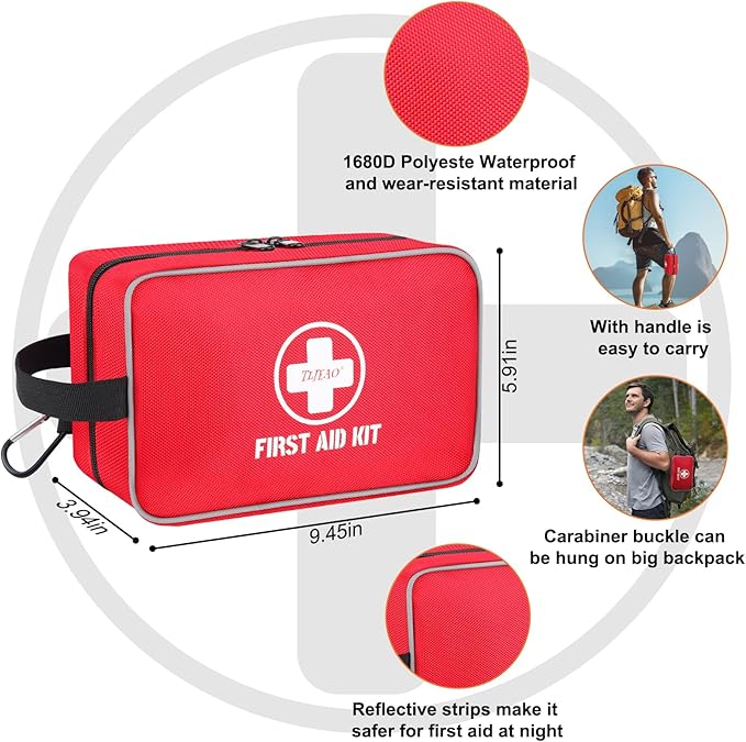 330-Piece Comprehensive First Aid Kit for Home, Car, Travel | Well-Organized Compact Waterproof First Aid Kit for Camping, Hiking, Car, Office, Sports & Outdoor Activities