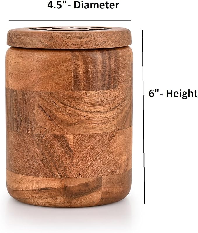 Kimona Food Jars & Canisters With PAW Engraved on Lid, Storage Food Kitchen Counter Containers for Candy, Flour, Oats, Coffee Bean, Pet Treats (4.5" X 4.5" X 6")