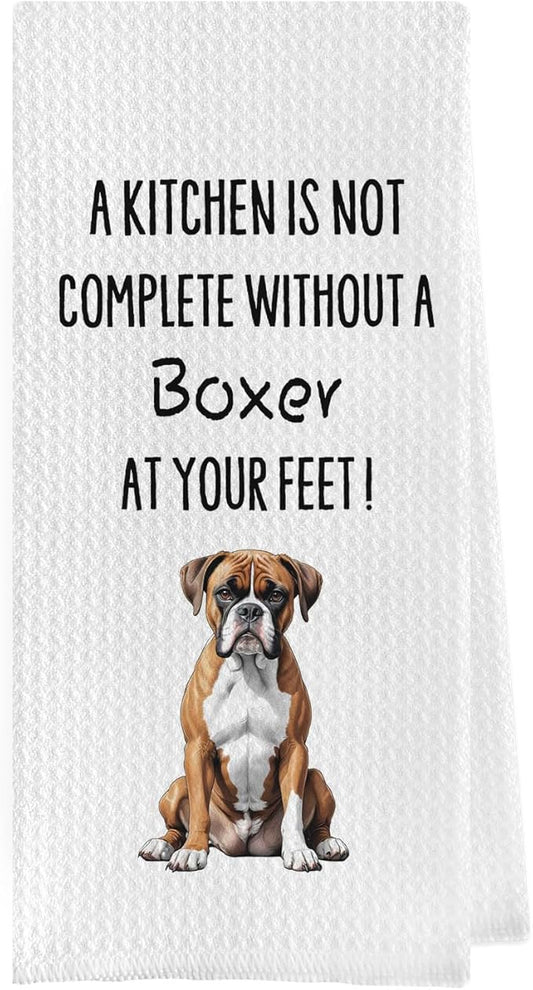 Boxer Dog Dish Towels - Funny Gifts Decorative Waffle Weave Kitchen Hand Tea Towels (1624 Inches)
