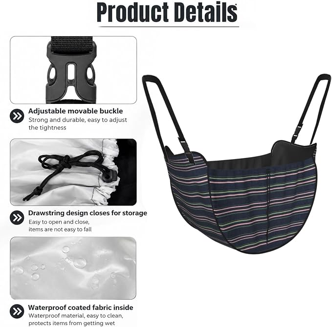 Color Pin Stripe Car Seat Organizer-Backseat Storage Bag for Travel | Waterproof Durable. Holds Snacks Gear Essentials. Fits Most Cars.