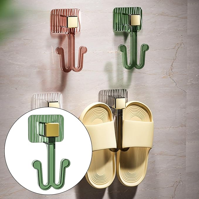 Pet Towel Slipper Hanging Rack Self Clean and Tidy Drain Use Functional Saving Slipper Rack, Green