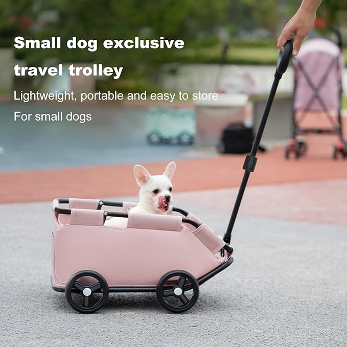 Folding Utility Cart,Small Cart 4 Wheels,Travel Shopping Walking Metal Cloth Safe Design Easy Clean Breathable Interior Compact Maneuverable Pull Rod Adjustable