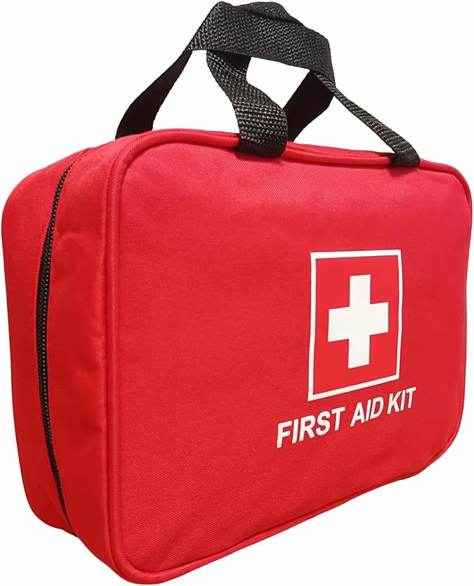 First Aid Bag Empty Emergency Medical Pouch First Responder Storage Compact Survival Medicine Bags for Sport Outdoors Car Office Pet Dog Cat (Red HQ)