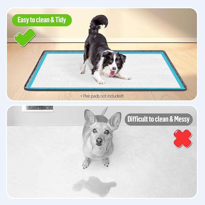 Pee Pad Holder for Dogs 70''x45'' Silicone Puppy Pee Pad Tray, Dark Grey | Extra Large Dog Potty Tray Leak-Proof, High Edge, No Spill Training Pads for Floor Protection, No Pee Pads