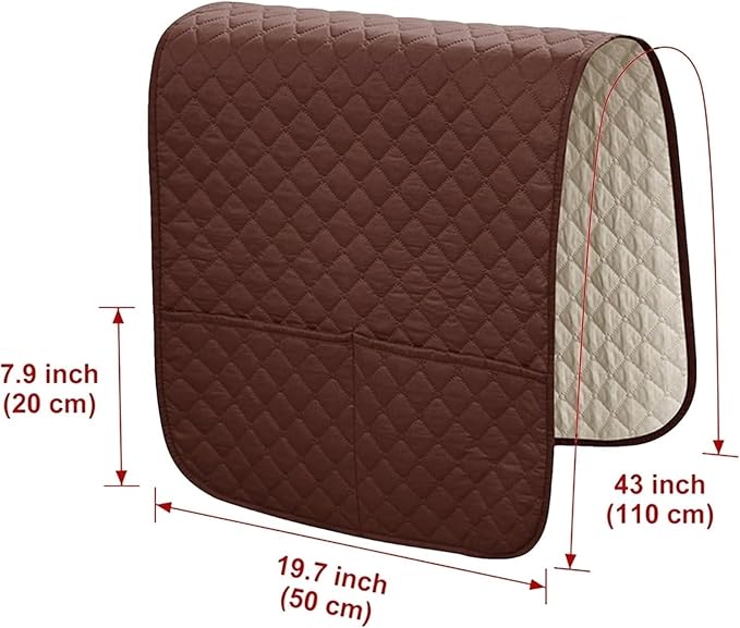 Armrest Covers Arm for Chairs Couch Sofa Armchair Slipcovers Recliner Organizer Non-Slip Chair Bedside Storage Caddy Holder 2 Pockets Magazines Waterproof(Coffee)