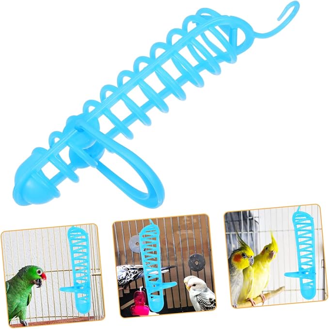 Parrot Feeding Rack Device for Parrots Simple Stand Design for Easy Installation Hanging Fruit Holder for Birds Blue