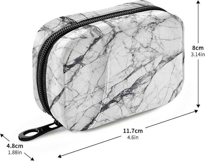Marble Pill Case, Portable Weekly Pill Box Bag Container 7 Days Pill Organizer Vitamin Supplement Holder with Zipper for Travel Family Business Gym