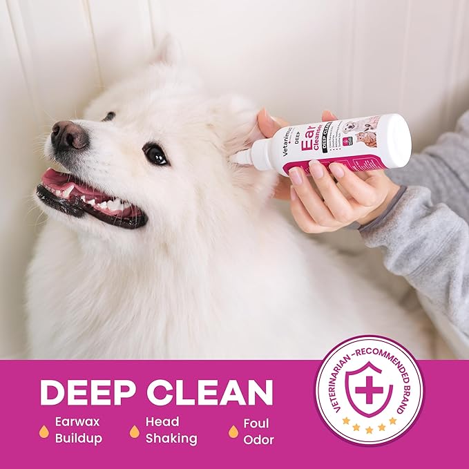 Ear Cleanser 150ml/5 fl.oz for Dogs Cats and Livestock Gentle Cleansing and Soothing Ears 1 Bottle