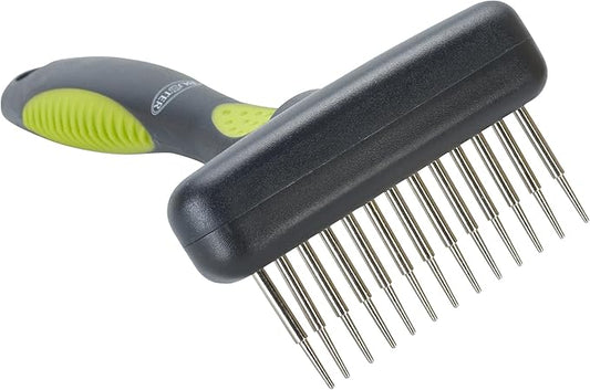 Kruuse Buster Flexible Undercoat Rake 13 Long Pins Green – Gentle Grooming Tool for Dogs