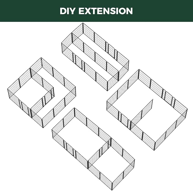 FXW Homeplus Indoor Dog Playpen with Divider Connectors, 40" H, 16 Panels | Calm Indoor Play Area, Two-Zone Layout, For Medium & Large Dogs, Patented