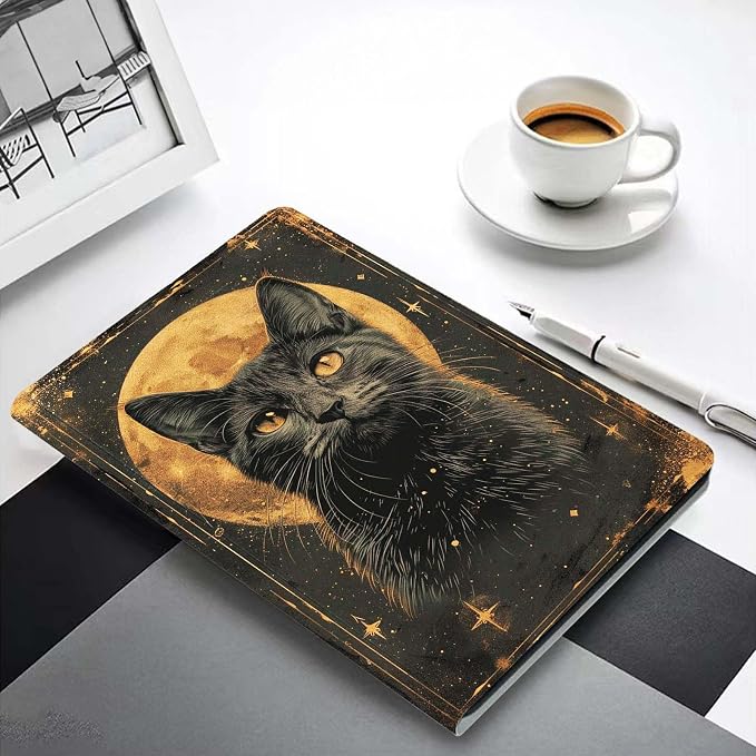 for Samsung Galaxy Tab A 8.0 2019(SM-T290/T295) Tablet Case,Premium Leather Folio Stand Auto Wake/Sleep,Multiple Viewing Stand,Tarot Mystical Black Cat
