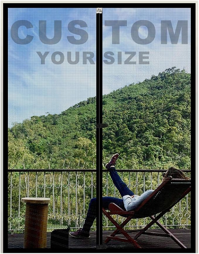 Yotache Customized Magnetic Screen Door 35"-40" Width | Strengthened Magnet, Polyester Mesh, Sliding Door