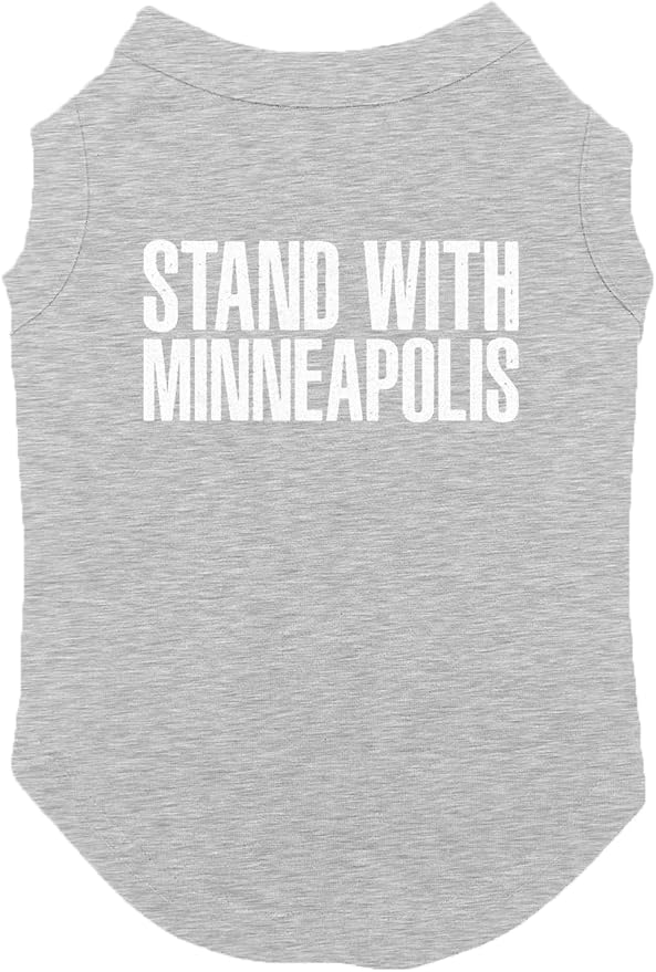 Stand with Minneapolis - Immigration Dog Shirt (Light Gray, Small)