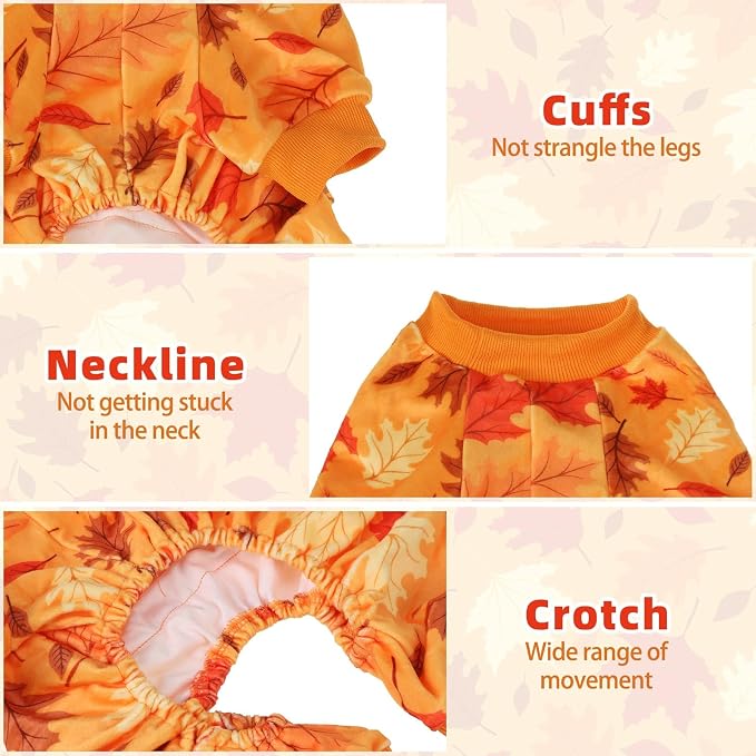 PUPTECK Soft Fleece Dog Pajamas for Small Medium Dogs, Dog Onesie Puppy Sweaters Clothes Jumpsuit Pjs, Cute Jammies Cat Coat Pet Costume Apparel