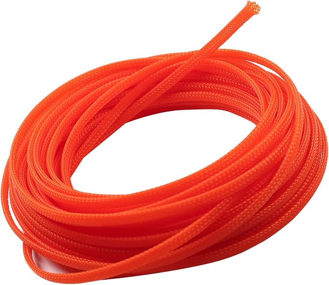 Heyiarbeit 10m/32.8ft PET Expandable Braid Cable Sleeving Flexible Wire Mesh Sleeve Orange 4mm