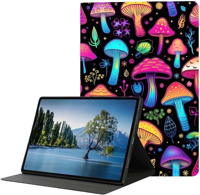 for Samsung Galaxy Tab S8 2022/Tab S7 2020 11" Tablet Case(Model SM-X700/X706/T870/T875/T878),Premium Leather Folio Stand Auto Wake/Sleep,Multiple Viewing Stand,Mushrooms