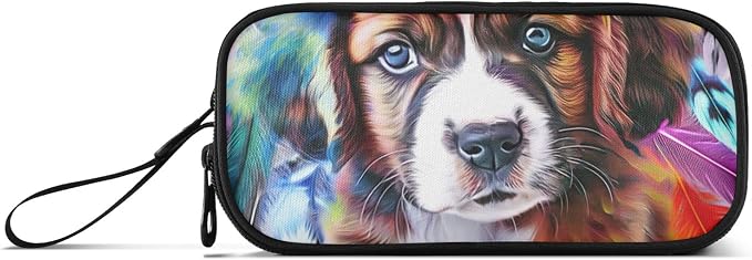 Colorful Cute Puppy Pet Pencil Pouch Zipper Pencils Case Cute Pen Pouch for Girls Fun Art Pencils Storage Bags Adults Kids Back to School Organizer