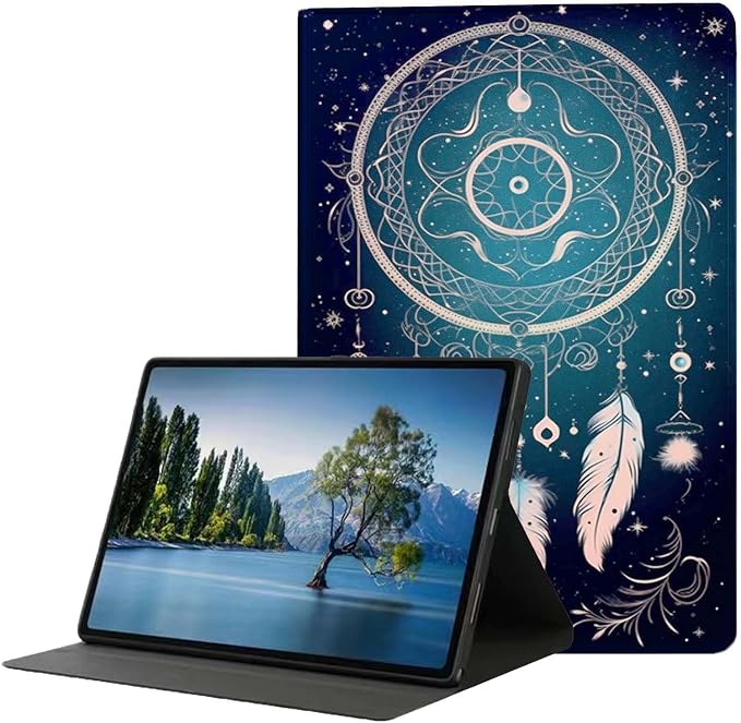 for Samsung Galaxy Tab S9 Plus/S9 FE Plus 5G 12.4 Inch 2023 Tablet Case,Premium Leather Folio Stand Auto Wake/Sleep,Multiple Viewing Stand,Retro Dreamcatcher