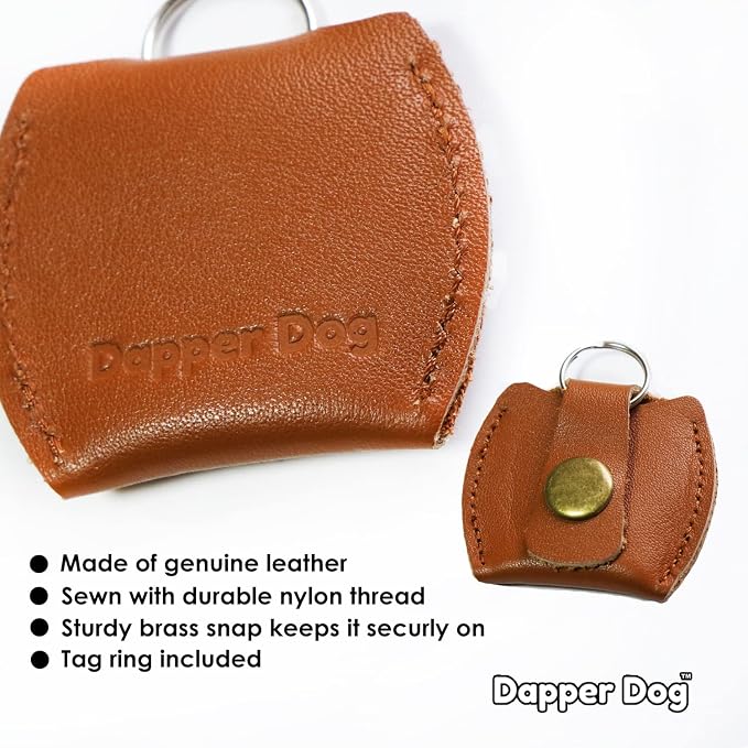 Dapper Dog Leather Dog Tag Silencer (Brown)