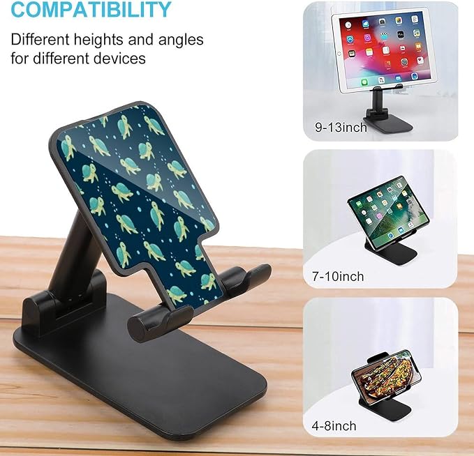 Universal Adjustable Sea Turtles Green Phone Stand | Portable, Desktop Cell Phone Stand, Smartphone Holder, Online Video Calls, Travel Accessories