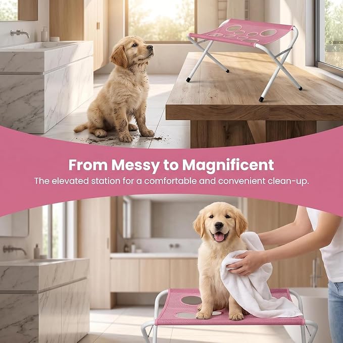 Foldable Pet Bathing Stand, Portable Dog Shower Grooming Rack | Foldable Pet Bathing Stand Provides Stable Support for Dogs During Bath Time, 44 LBS Weight Capacity, Grooming Hammock