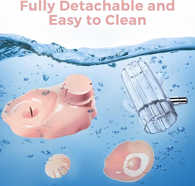 VANNON 2 in 1 Hamster Feeder Small Animal Water Bottle & Food Bowl Water Dispenser & Food Dish Bowl for Hamster, Small Mice, Rat, Gerbil, 4.6oz/130ml, BPA Free, Pink