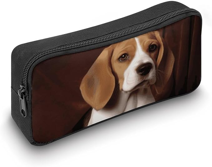 Ovely Pet Dog Beagle Pencil Case Large Capacity Pencil Pouch | Zipper Pencil Bag Aesthetic Coin Pouch Portable Desk Organizer for Office, Travel, Multi-Purpose Makeup Bag for Adults