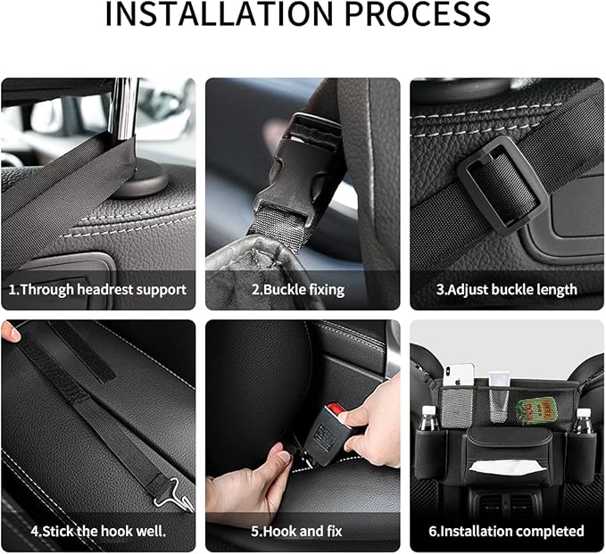 EKALA Car Purse Holder Between Seats with Multi-Pocket Car Large Capacity | Storage Bag Removable Inner Liner Pet Kids Barrier Car Net Pocket Bag Holder for Car(Gray)