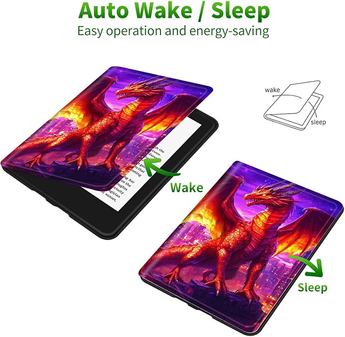 Case for Samsung Galaxy Tab S10+ Plus 2024/ S9 FE Plus/ S9 Plus 12.4" 2023 | Slim Leather Smart Cover with Multi-Angle Anti-Slip Stand [Auto Wake/Sleep] Shell for Women Men, Purple Red Dragon