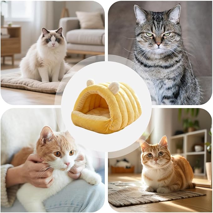 Dog Cave Bed - Soft Warm Washable Pet House Dome, Zipper Sleeping Nest | Ccozy Plush Puppy Bed, Comfortable Indoor Pet Shelter | Resting Space For Small Dogs And Cats In Daily Use