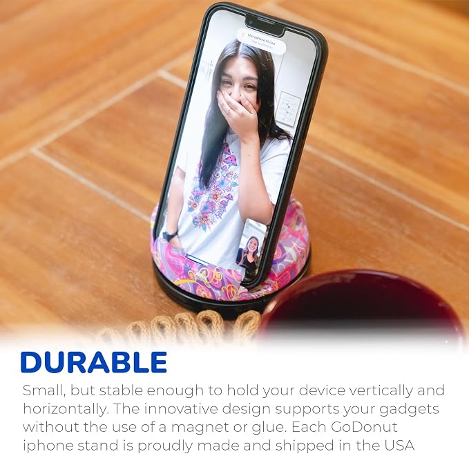 Plus+ Ultra Phone Stand (Swivel Base) - Portable Mount Accessory - Charging Port Access - Compatible with Tablet, iPhone & Most Smartphones (Purple)