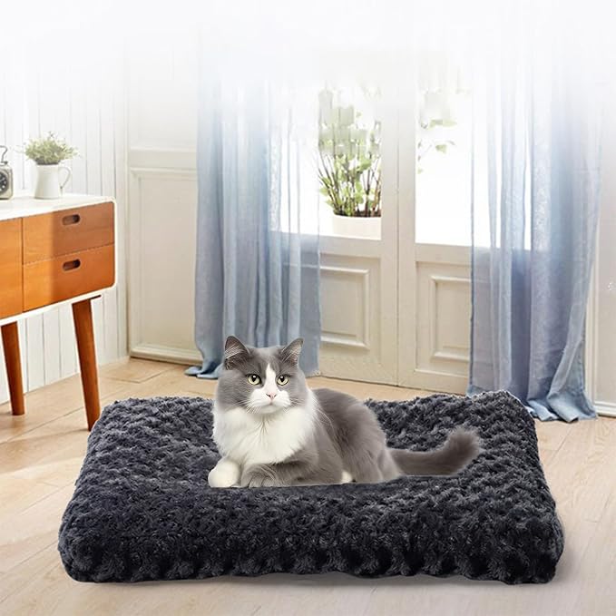 Thickened Dogs Cat Beds for Indoor Calming Dog Beds for Small Dogs Pet Bed Pet Bed Mat Washable Warm Dog Bed Cozy Soft Cat Bed Fits Puppy Or Small Pet Birthday forfor Men Women (Black, A)