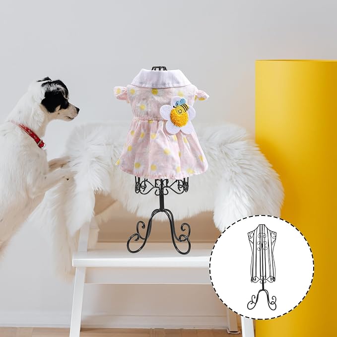 Sosoport Iron Pet Clothing Display Stand for Puppy and Cat Coats, Lightweight and Easy to Carry Black Iron Mannequin Rack for Home Adornment and Pet Clothes Organization
