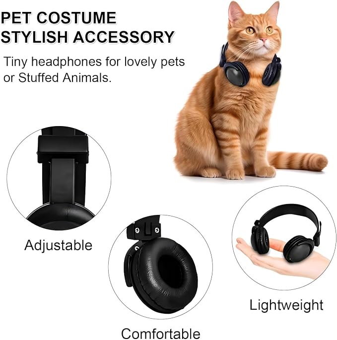Olyre Pet Headphones for Small Dogs Cats, Adjustable Decorative Neckwear