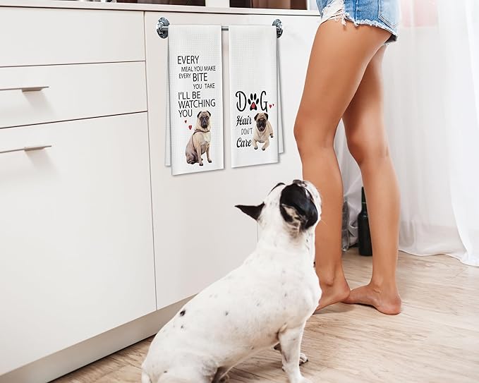 Kitchen Towels Set of 2, Every Meal You Make Dish Towel for Kitchen Bathroom, Bulldog Decorative Hand Towels, Pet Fast Drying Tea Towel, Housewarming Bulldog Gifts for Dog Lovers Women -08