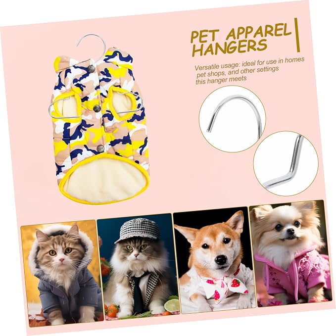 Luxshiny 10pcs Pet Hanger Steel Clothing Rack for Dogs Cats Space-saving Garment Drying for Pet Apparel Stylish Finish