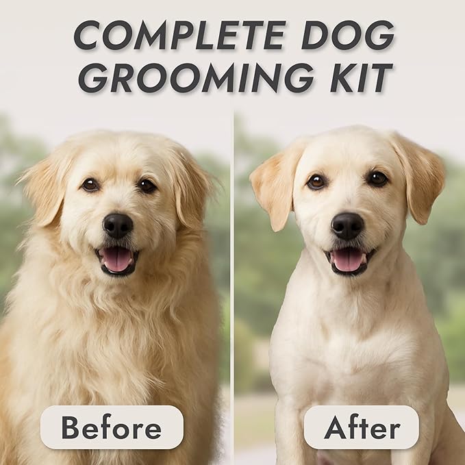 Kong 3-Speed Cordless-Corded Dog Clipper Kit – Stainless Steel Blade, Waterproof, LED Spotlight, Use-While-Charging, 6 Guide Combs, Ergonomic Handle – Red/Gray, All Coat Types